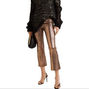 SPRWMN
Foiled Suede Crop Flare Leggings